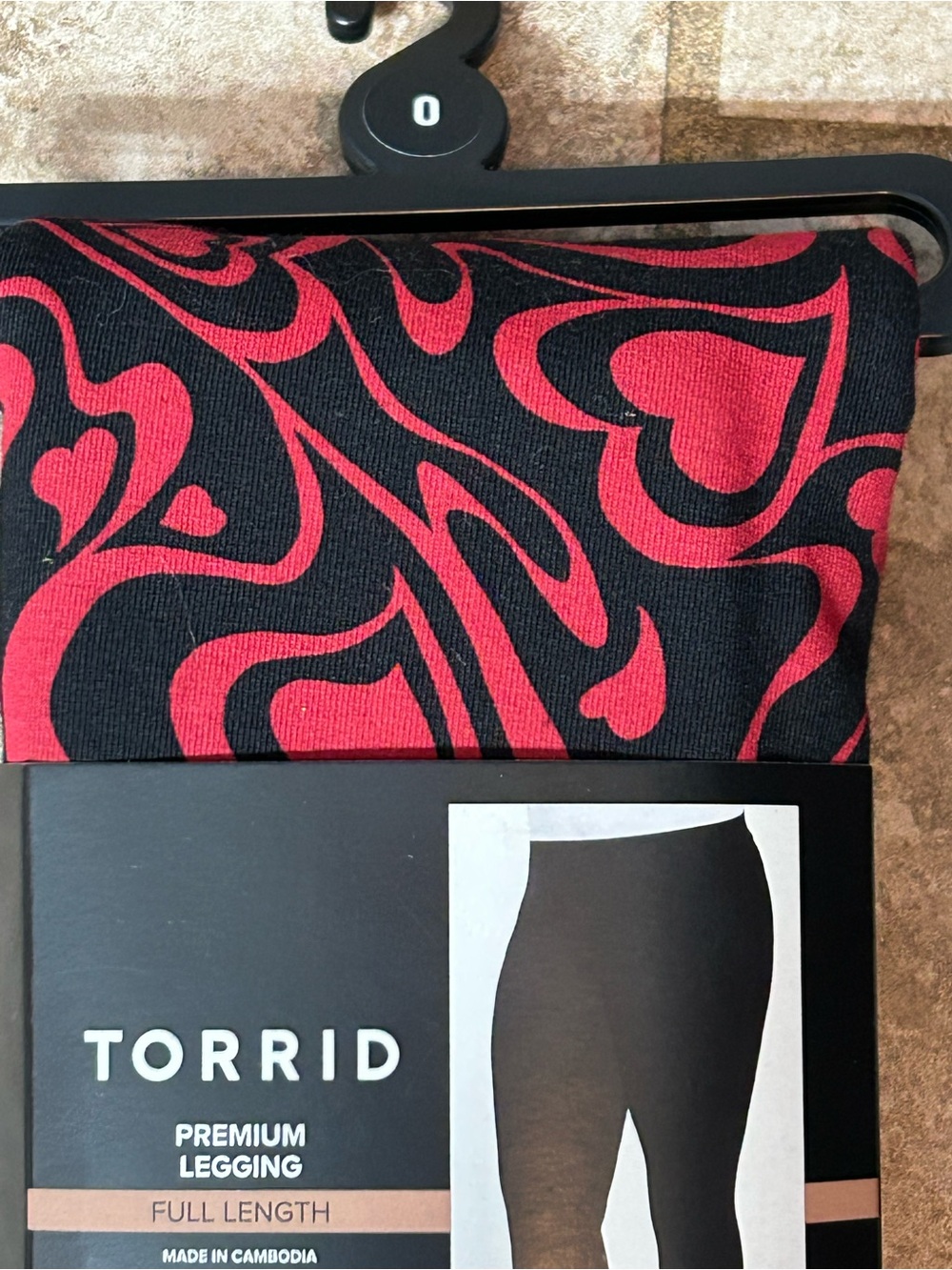 torrid Black Leggings with Red Heart Swirl Print - Picture 2 of 5